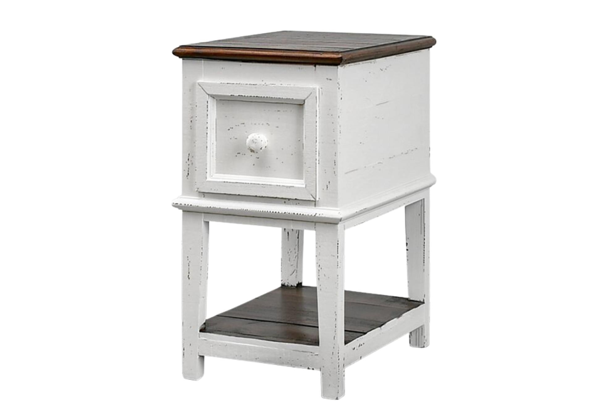 SAUL WHITE/TOBACCO ACCENT TABLE - Additional View 1