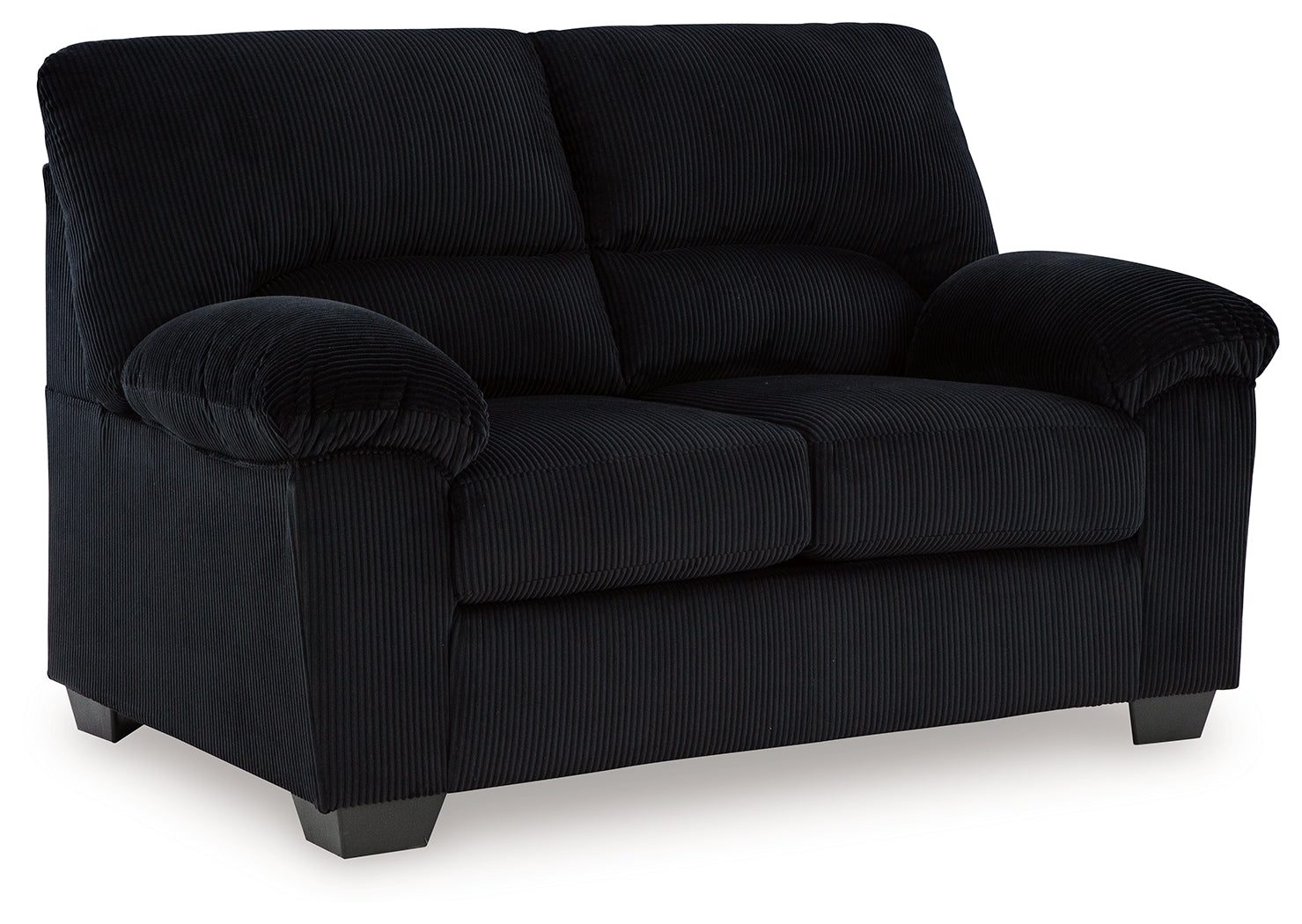 Ashley Furniture - Simplejoy Loveseat - Onyx - Black Fabric - Loveseats