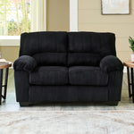 Ashley Furniture - Simplejoy Loveseat - Onyx - Black Fabric - Loveseats - Additional View 1