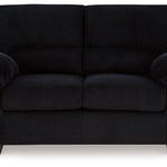 Ashley Furniture - Simplejoy Loveseat - Onyx - Black Fabric - Loveseats - Additional View 2