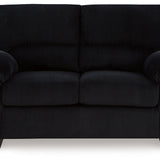 Ashley Furniture - Simplejoy Loveseat - Onyx - Black Fabric - Loveseats - Additional View 2