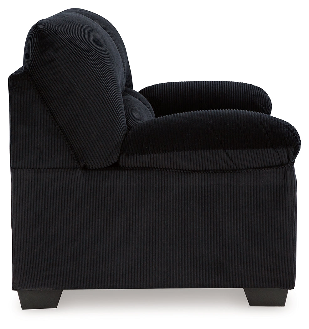 Ashley Furniture - Simplejoy Loveseat - Onyx - Black Fabric - Loveseats - Additional View 3
