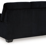 Ashley Furniture - Simplejoy Loveseat - Onyx - Black Fabric - Loveseats - Additional View 4