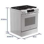 GE 30" Slide-In Front-Control Convection Gas Range With No Preheat Air Fry And Easywash Oven Tray - White - Ranges - Additional View 34