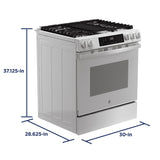 GE 30" Slide-In Front-Control Convection Gas Range With No Preheat Air Fry And Easywash Oven Tray - White - Ranges - Additional View 34