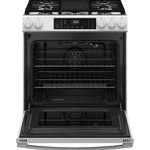GE 30" Slide-In Front-Control Convection Gas Range With No Preheat Air Fry And Easywash Oven Tray - White - Ranges - Additional View 2