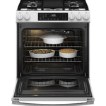 GE 30" Slide-In Front-Control Convection Gas Range With No Preheat Air Fry And Easywash Oven Tray - White - Ranges - Additional View 3