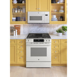 GE 30" Slide-In Front-Control Convection Gas Range With No Preheat Air Fry And Easywash Oven Tray - White - Ranges - Additional View 5
