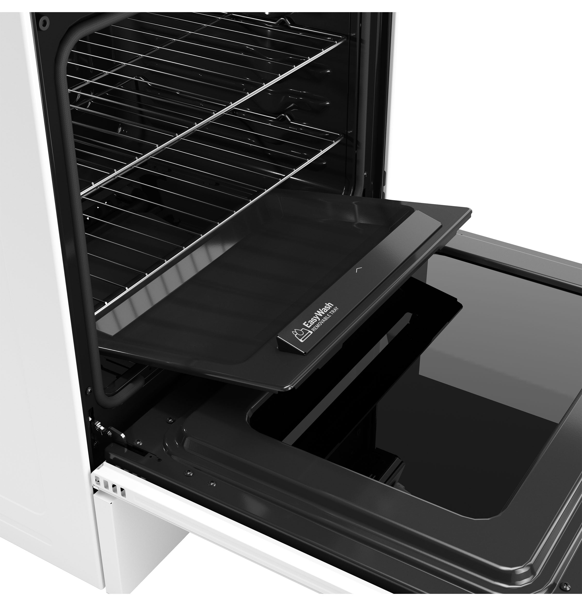 GE 30" Slide-In Front-Control Convection Gas Range With No Preheat Air Fry And Easywash Oven Tray - White - Ranges - Additional View 7