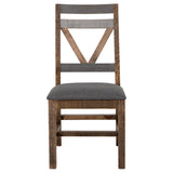 International Furniture Direct - LOFT BROWN CHAIR - Dark Brown|Dark Gray Wood|Fabric - Chairs - Additional View 1