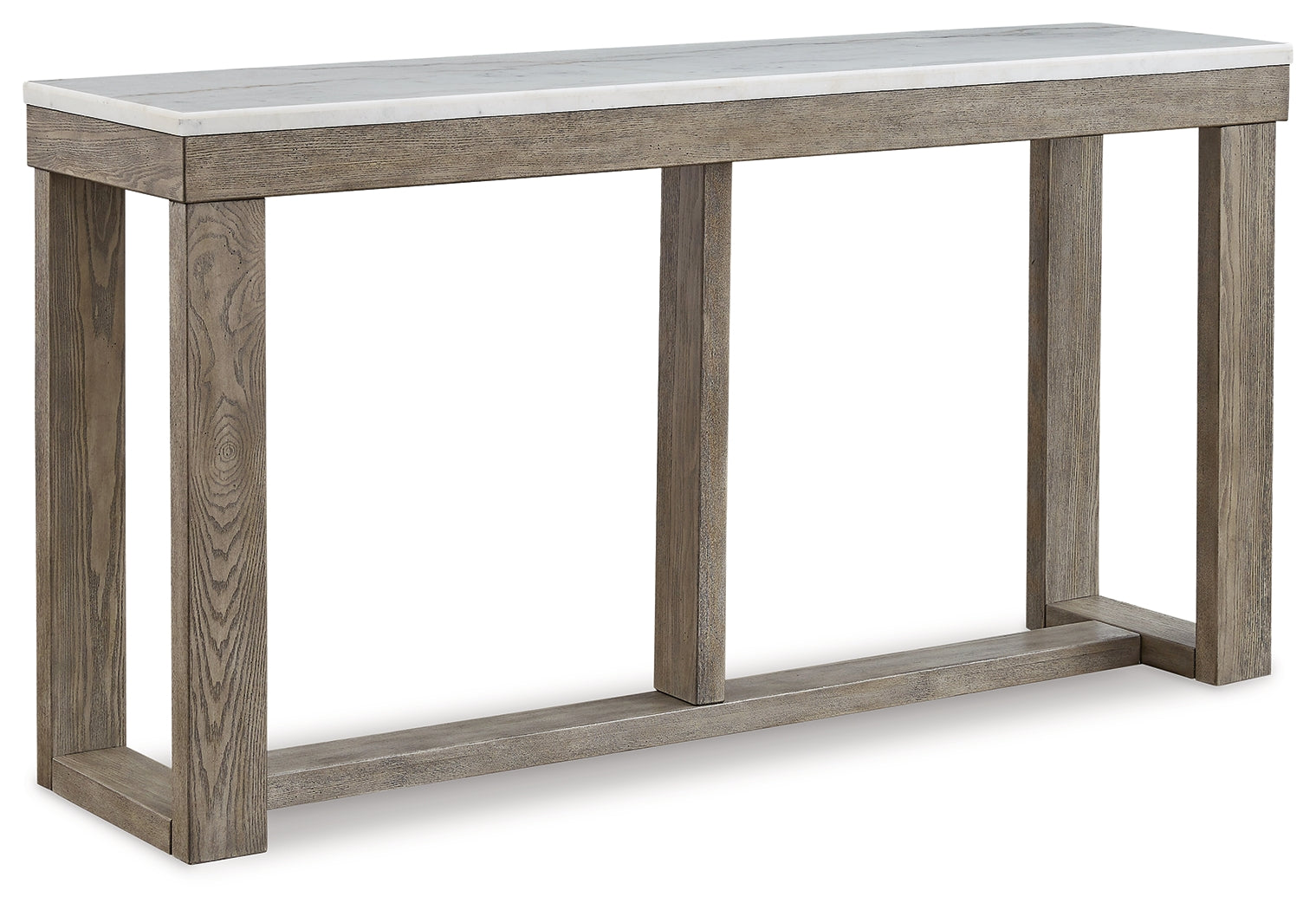 Ashley Furniture - LOYASKA SOFA TABLE - Dark Brown Marble/Stone - Tables
