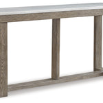 Ashley Furniture - LOYASKA SOFA TABLE - Dark Brown Marble/Stone - Tables