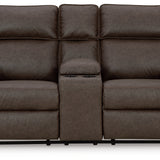 Ashley Furniture - Lavenhorne Reclining Loveseat With Console - Granite - Dark Gray Faux Leather - Loveseats - Additional View 3