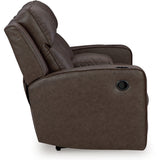 Ashley Furniture - Lavenhorne Reclining Loveseat With Console - Granite - Dark Gray Faux Leather - Loveseats - Additional View 4