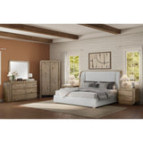 Pagosa Upholstered Bed - English Knotty Oak / Gray