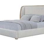 Bernards - PAGOSA QUEEN BED - Gray|Light Brown Wood|Fabric - Beds - Additional View 2