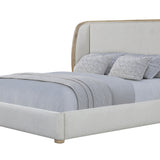 Bernards - PAGOSA QUEEN BED - Gray|Light Brown Wood|Fabric - Beds - Additional View 2