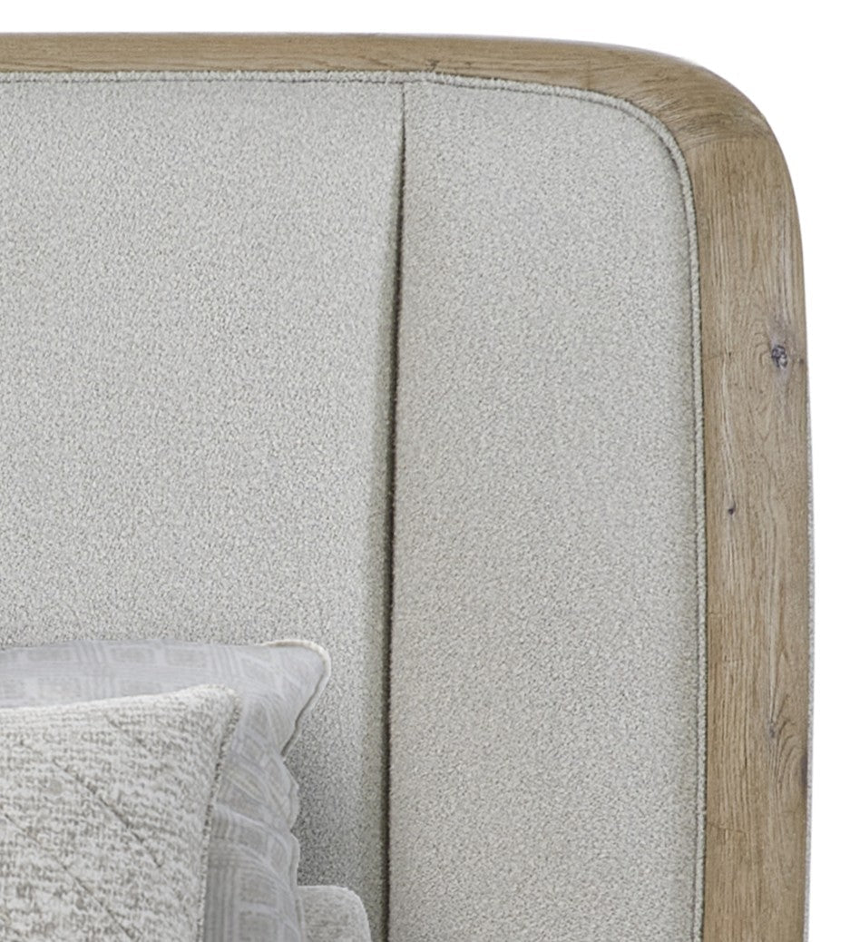 Bernards - PAGOSA QUEEN BED - Gray|Light Brown Wood|Fabric - Beds - 