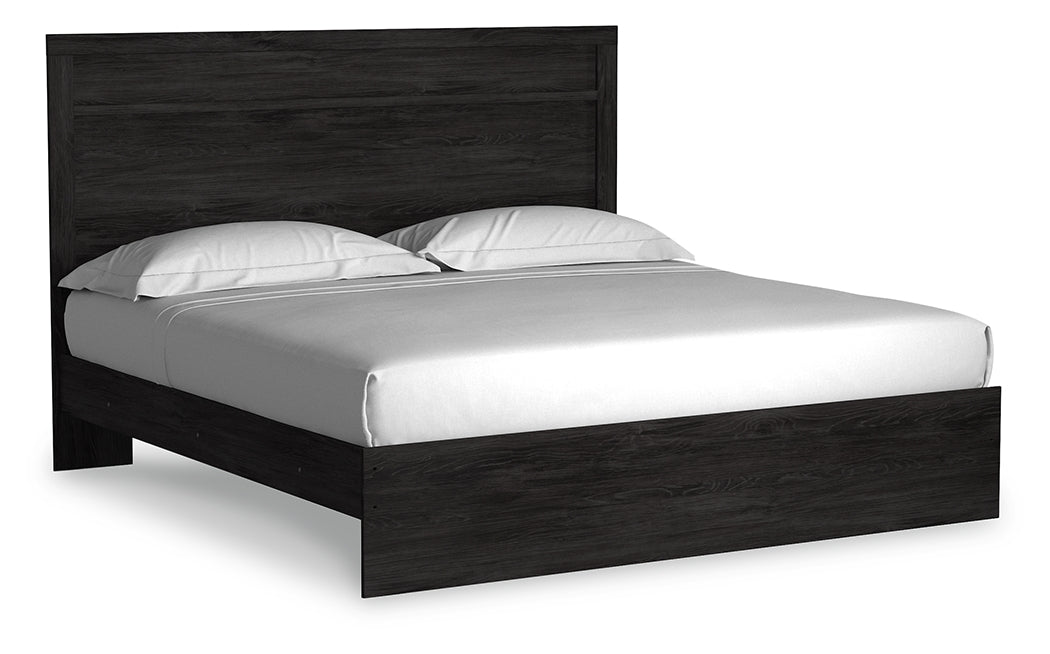 Ashley Furniture - Belachime King Panel Bed - Black - Wood - Beds