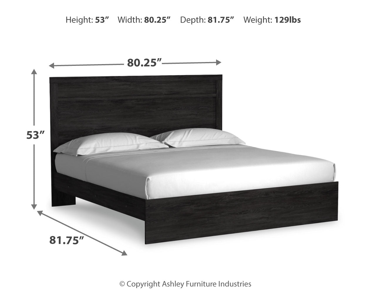 Ashley Furniture - Belachime King Panel Bed - Black - Wood - Beds - Additional View 4