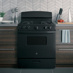 GE BLACK FREE-STANDING GAS RANGE - Ranges - Additional View 3