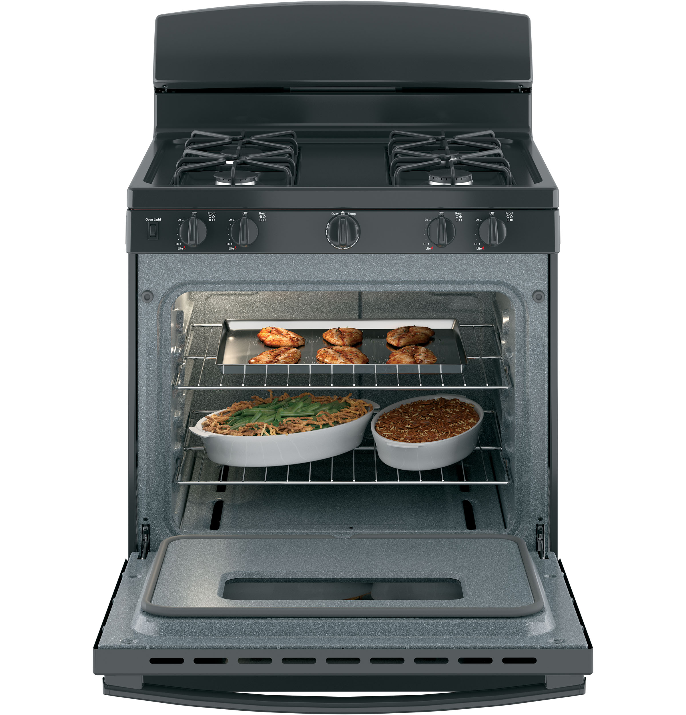 GE BLACK FREE-STANDING GAS RANGE - Ranges - Additional View 4