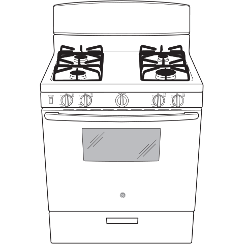 GE BLACK FREE-STANDING GAS RANGE - Ranges - Additional View 11