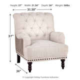 Ashley Furniture - Tartonelle Chair - Pearl Silver Fabric|Metal|Wood - Chairs - Additional View 2