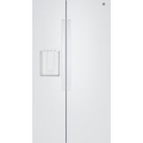 GE WHITE 28CU SIDE BY SIDE REFRIGERATOR WITH DISPENSER - Refrigerators