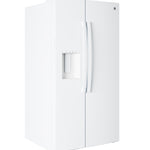 GE WHITE 28CU SIDE BY SIDE REFRIGERATOR WITH DISPENSER - Refrigerators - Additional View 3