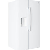GE WHITE 28CU SIDE BY SIDE REFRIGERATOR WITH DISPENSER - Refrigerators - Additional View 3