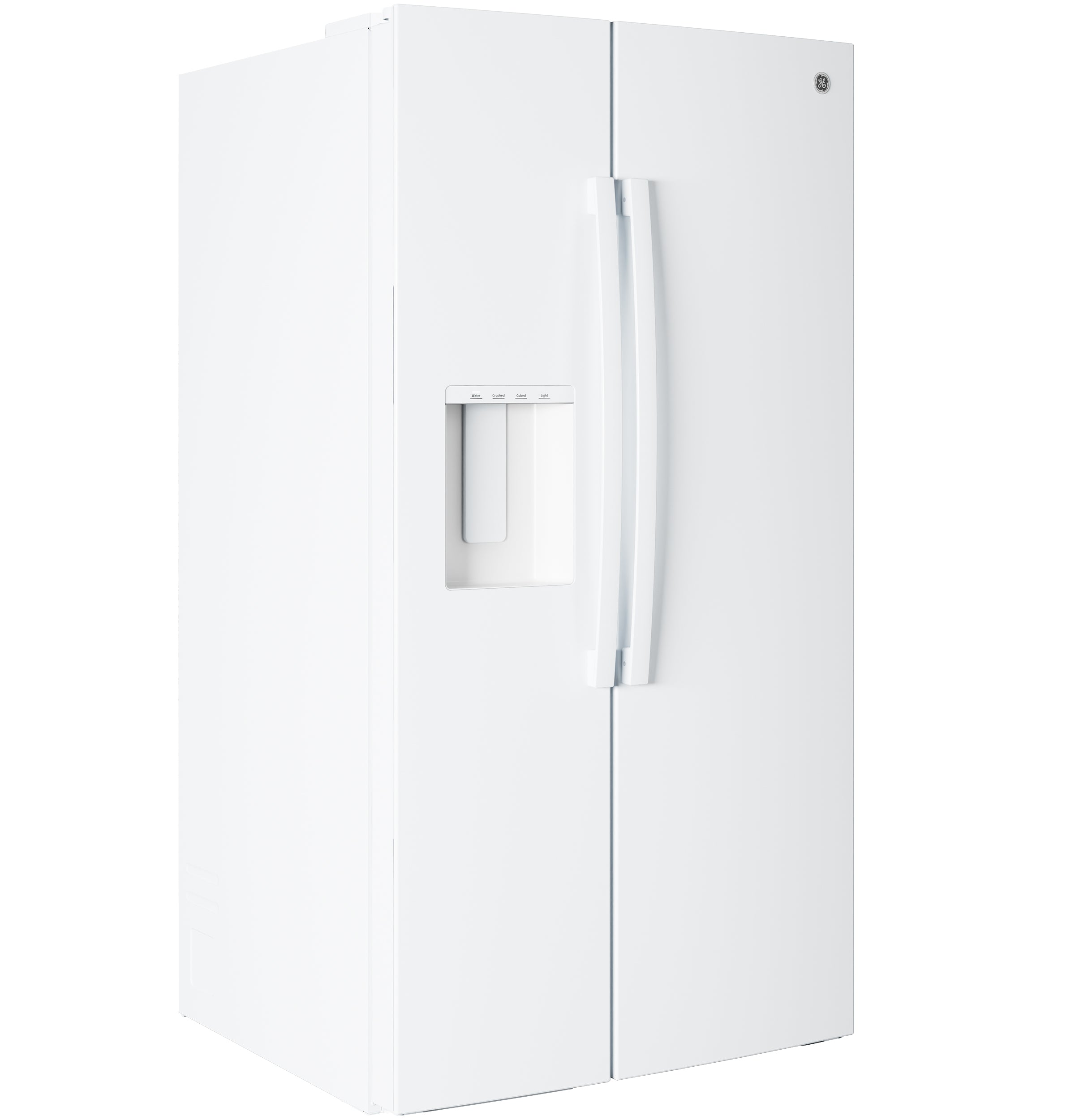GE WHITE 28CU SIDE BY SIDE REFRIGERATOR WITH DISPENSER - Refrigerators - Additional View 3