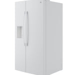 GE WHITE 28CU SIDE BY SIDE REFRIGERATOR WITH DISPENSER - Refrigerators - Additional View 4