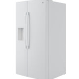 GE WHITE 28CU SIDE BY SIDE REFRIGERATOR WITH DISPENSER - Refrigerators - Additional View 4