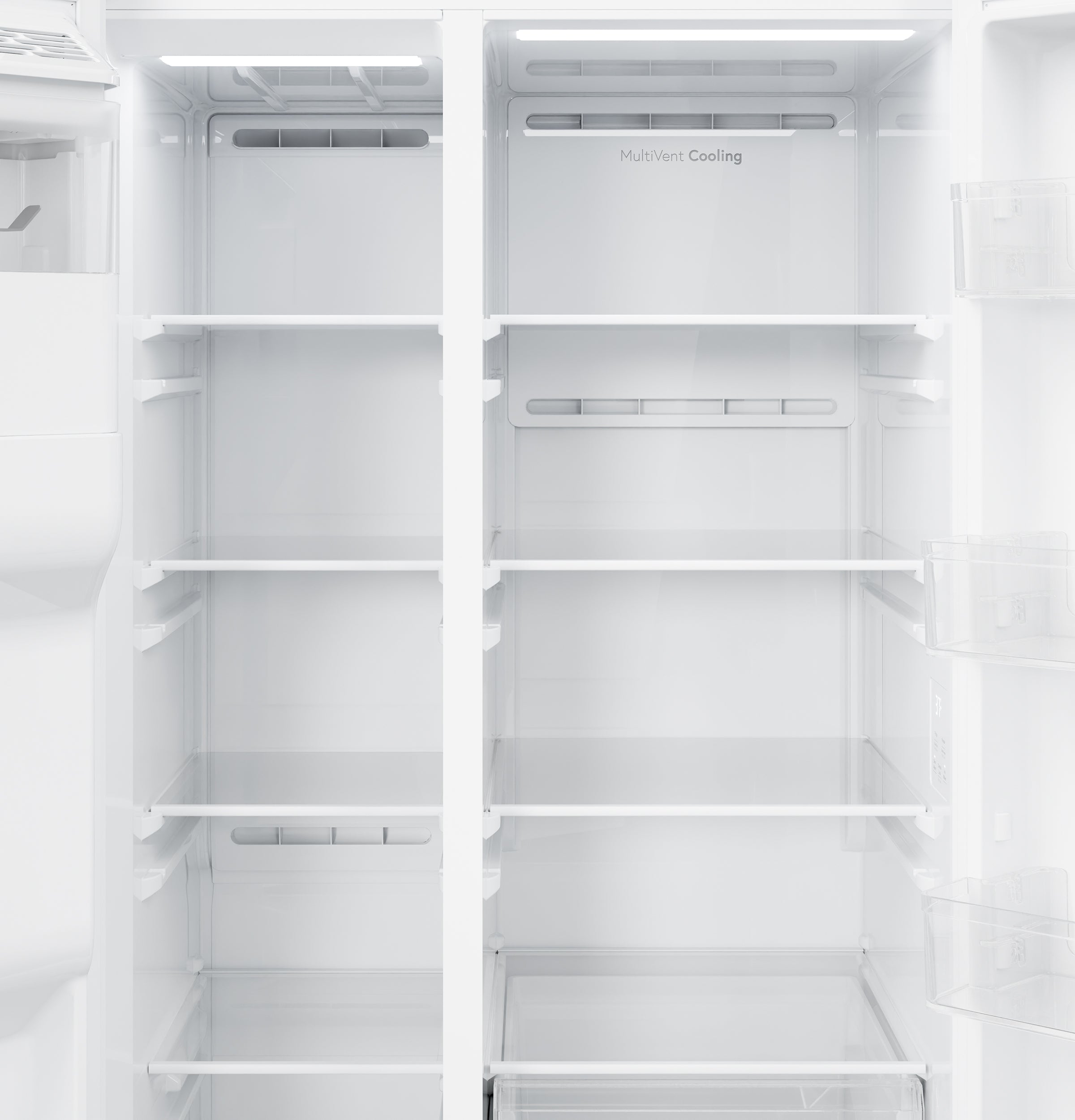 GE WHITE 28CU SIDE BY SIDE REFRIGERATOR WITH DISPENSER - Refrigerators - Additional View 7