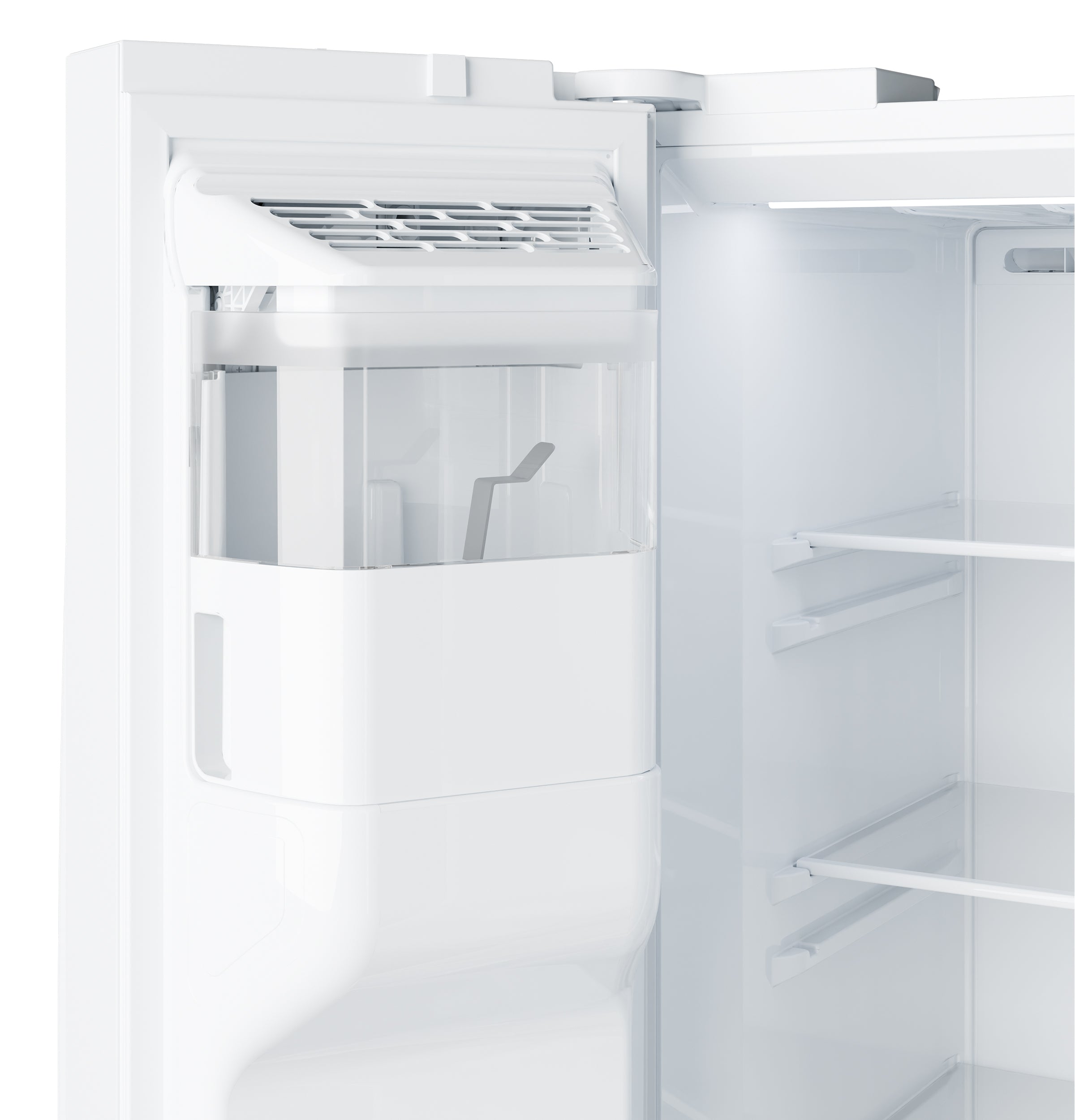 GE WHITE 28CU SIDE BY SIDE REFRIGERATOR WITH DISPENSER - Refrigerators - Additional View 8