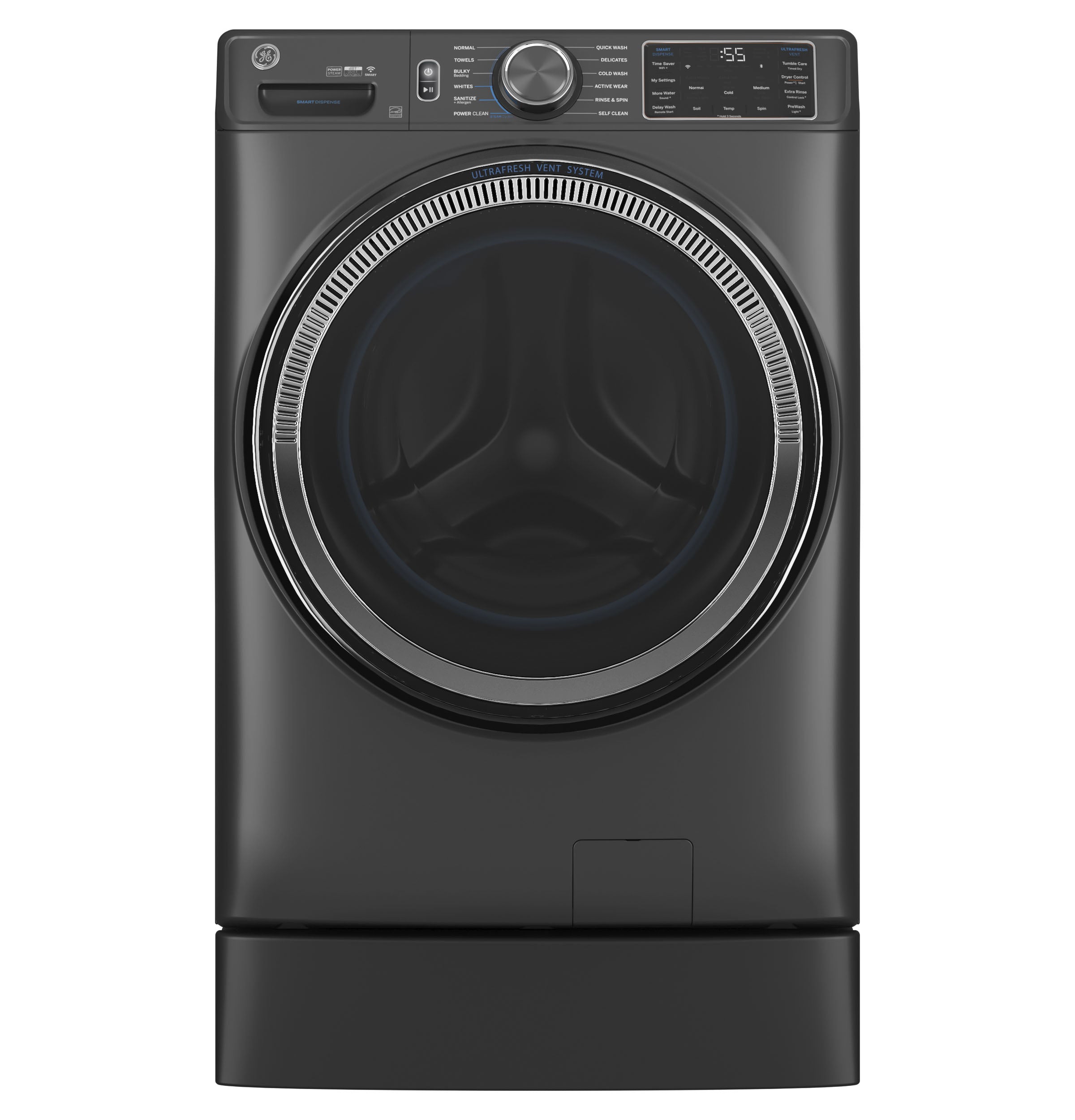 GE CARBON GRAPHITE FRONT LOAD 5CU STEAM WASHER - Black - Washers - Additional View 4
