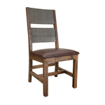 International Furniture Direct - Jefferson Side Chair - Dark Brown Wood|Faux Leather - Chairs