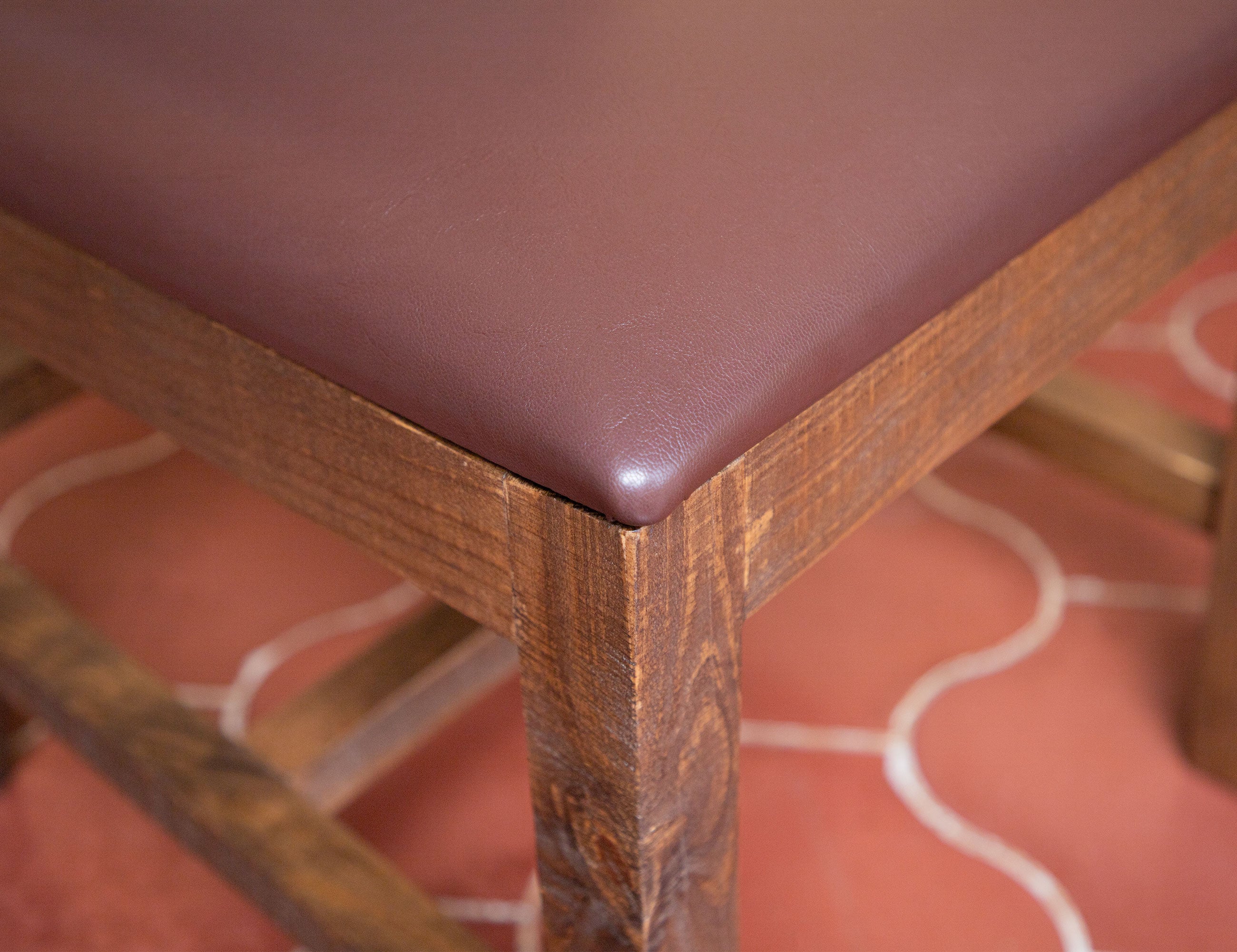 International Furniture Direct - Jefferson Side Chair - Dark Brown Wood|Faux Leather - Chairs - Additional View 3
