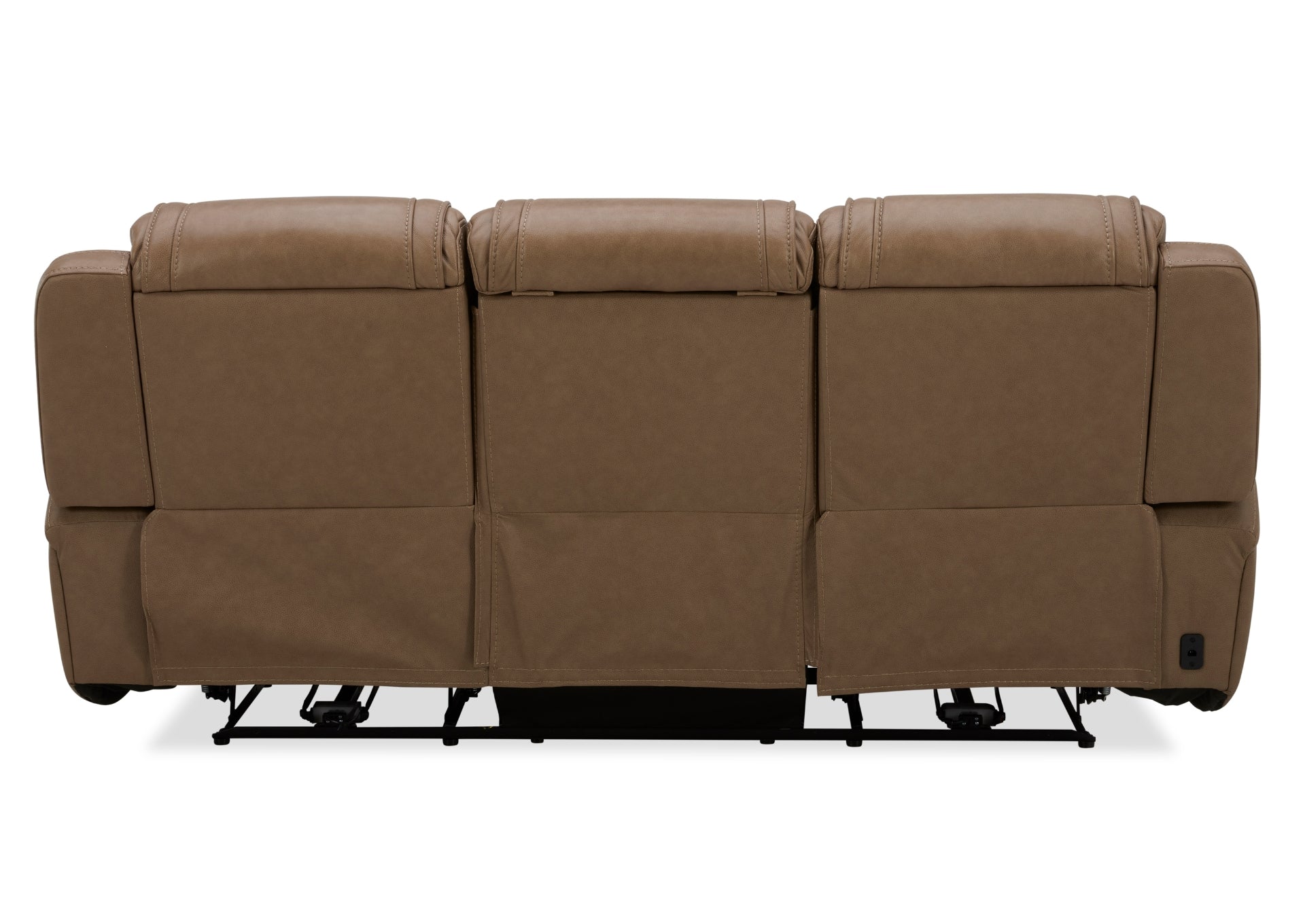 Boston Leather Power Sofa With Drop Down Table - Sand - Additional View 3