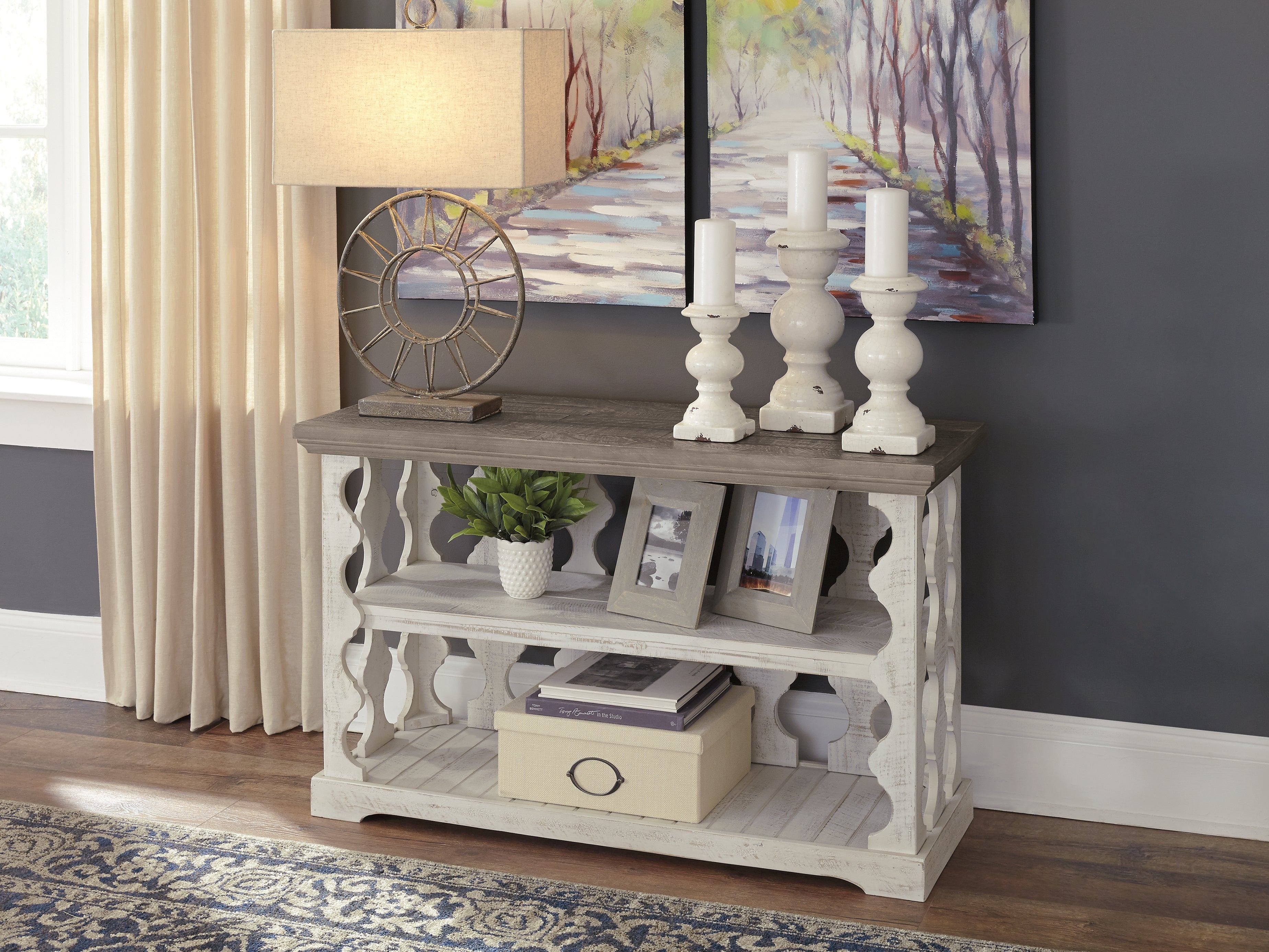 Ashley Furniture - HAVALANCE CONSOLE SOFA TABLE - Dark Gray - Tables - Additional View 1