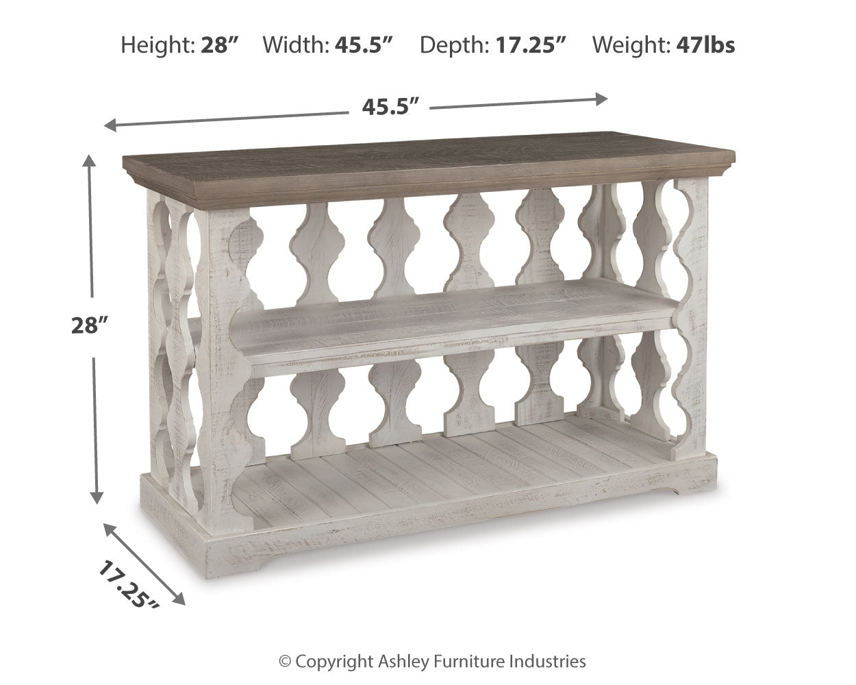 Ashley Furniture - HAVALANCE CONSOLE SOFA TABLE - Dark Gray - Tables - Additional View 3