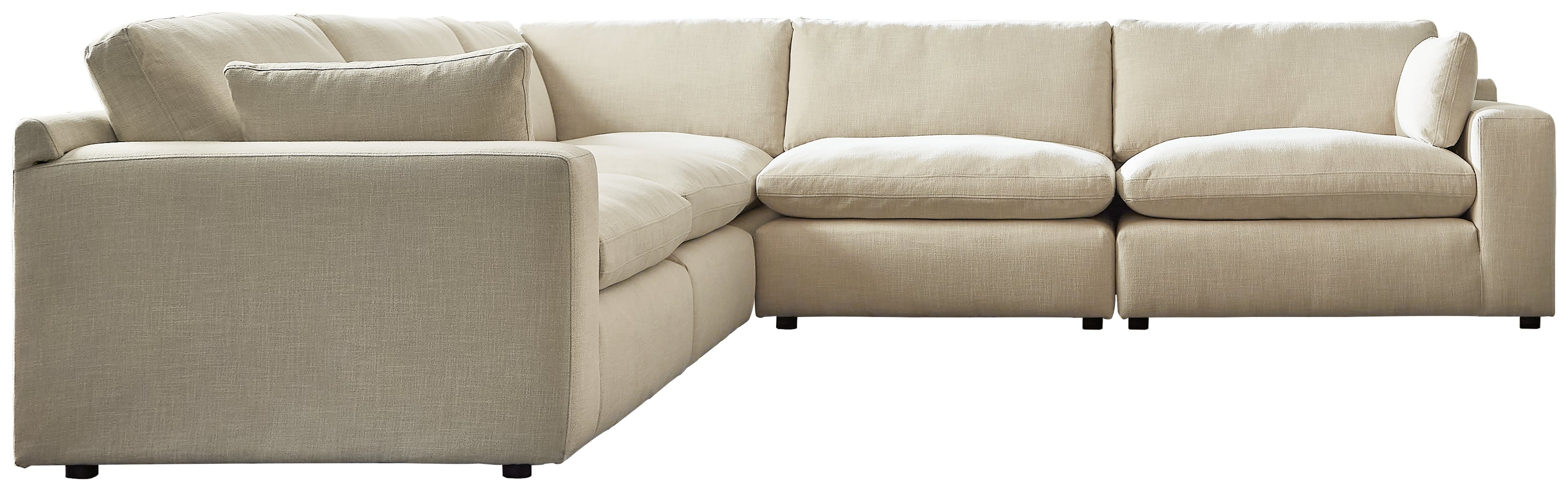 Ashley Furniture - ELYZA LINEN 5 PIECE SECTIONAL - Beige Fabric - Sectionals