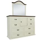 MANSION AGED WHITE DRESSER AND MIRROR - Additional View 1