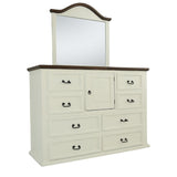 MANSION AGED WHITE DRESSER AND MIRROR - Additional View 1