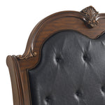 Elements International - CADENZA BROWN QUEEN BED - Dark Brown|Black Wood|Faux Leather - Beds - Additional View 3