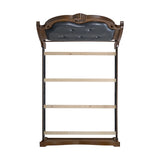 Elements International - CADENZA BROWN QUEEN BED - Dark Brown|Black Wood|Faux Leather - Beds - Additional View 6