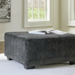 Ashley Furniture - Biddeford Ottoman - Black Fabric - Ottomans - Additional View 1