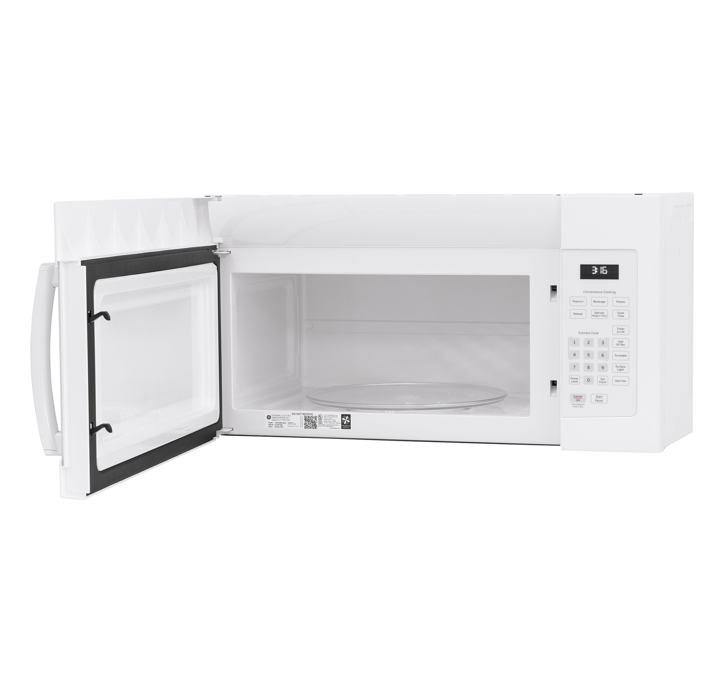 GE WHITE 1.6CU OVER-THE-RANGE MICROWAVE - Microwaves - Additional View 2