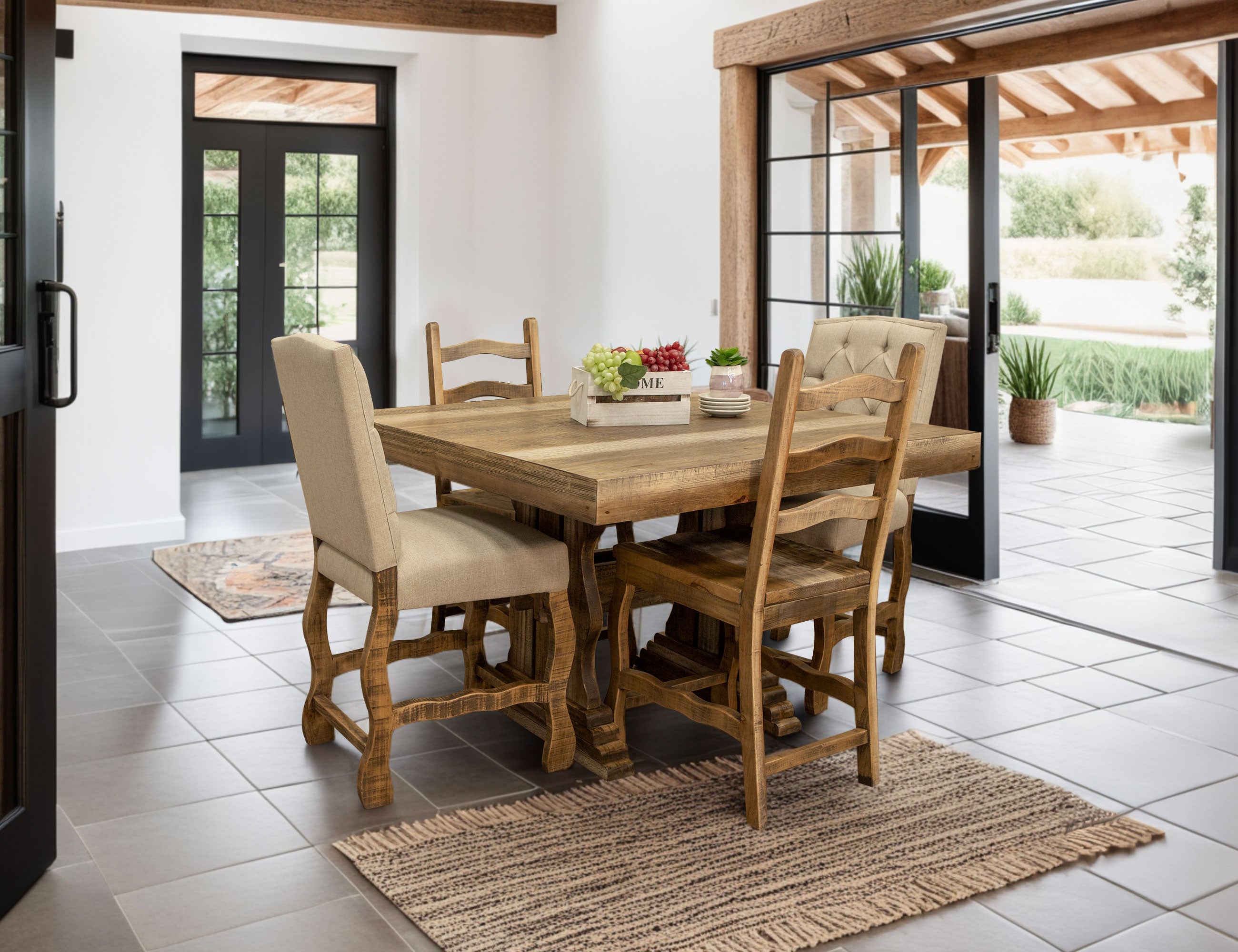 International Furniture Direct - Marquez Barstool - Wooden - Light Brown - Stools - Additional View 1